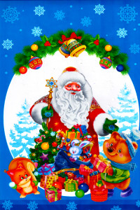 Пакет Новый год металл + рисунок    